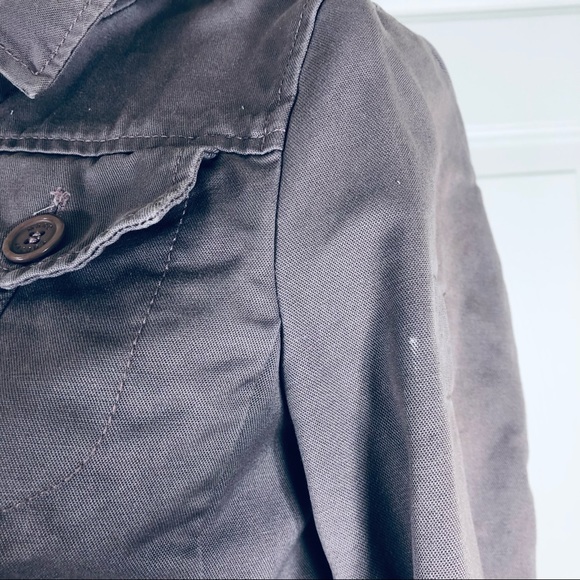 Marc Jacobs Cropped Zip Slip Pockets Elastic Bomber Like Jacket Taupe Sz S Flaw - Picture 6 of 15